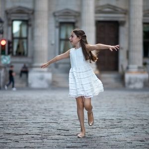 Off-white lace dress for girls